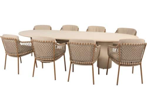 Hampton Martinique dining tuinset 300x110xH75 cm 9 delig mortex amber