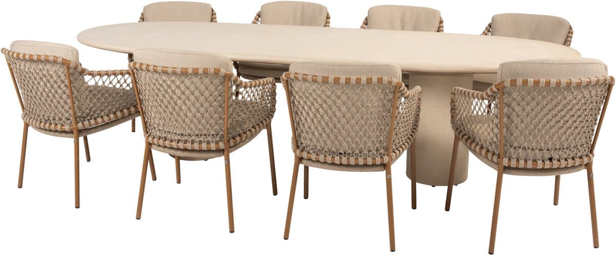 hampton martinique dining tuinset 300x110xh75 cm 9 delig mortex amber