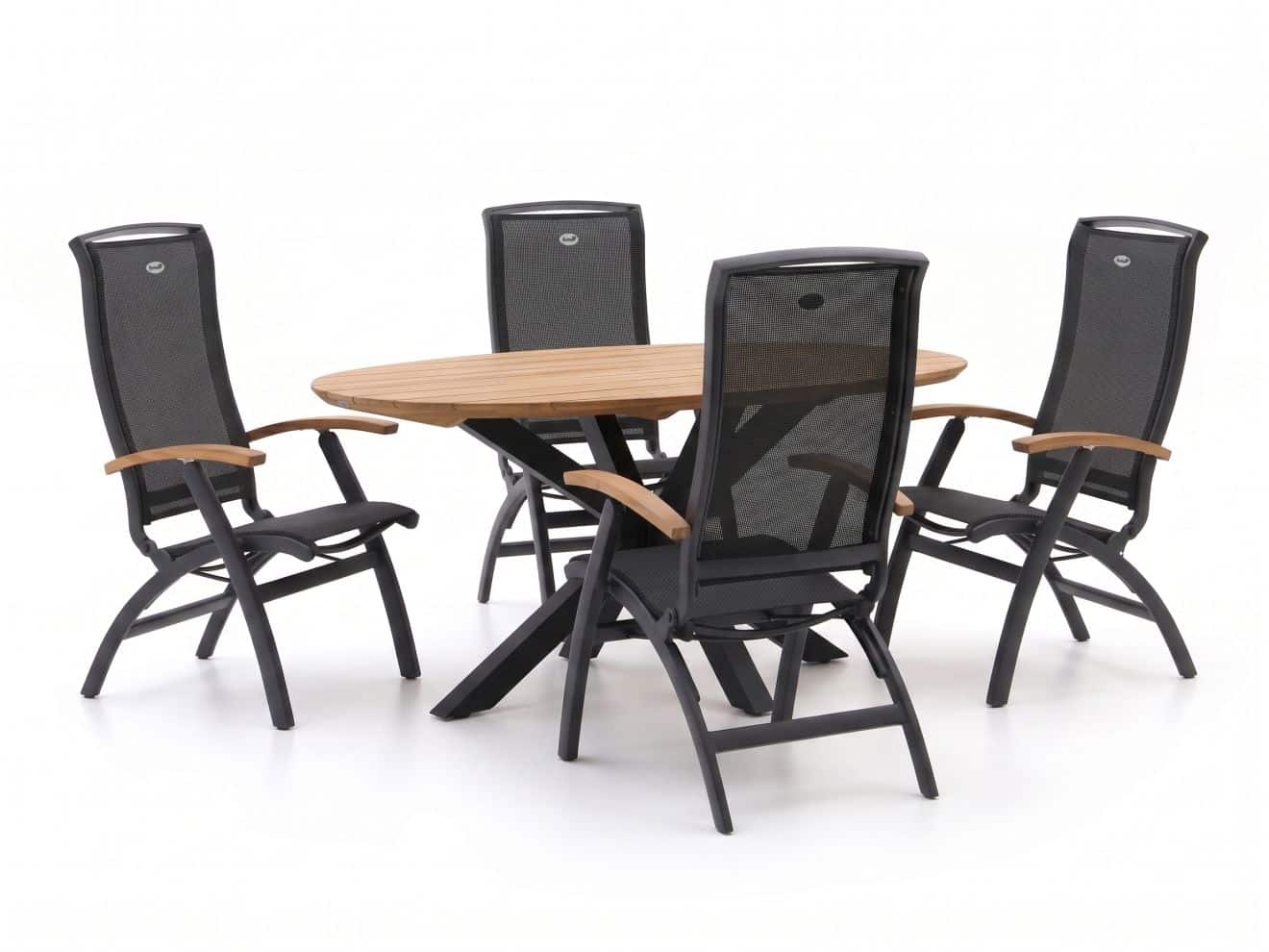 hartman da vinci/stephanie 200cm dining tuinset 5 delig verstelbaar laagste prijsgarantie!