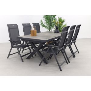 Hartman Milaan/Ottowa 205-265x100 cm. - 7-delige verstelbare tuinset