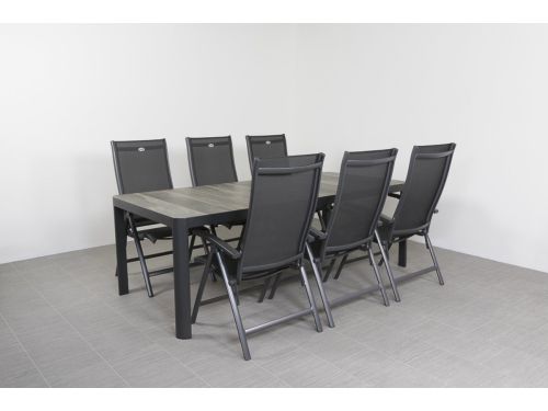 Hartman Salvatore/Queens 220x100 cm. verstelbare 6-persoons tuinset