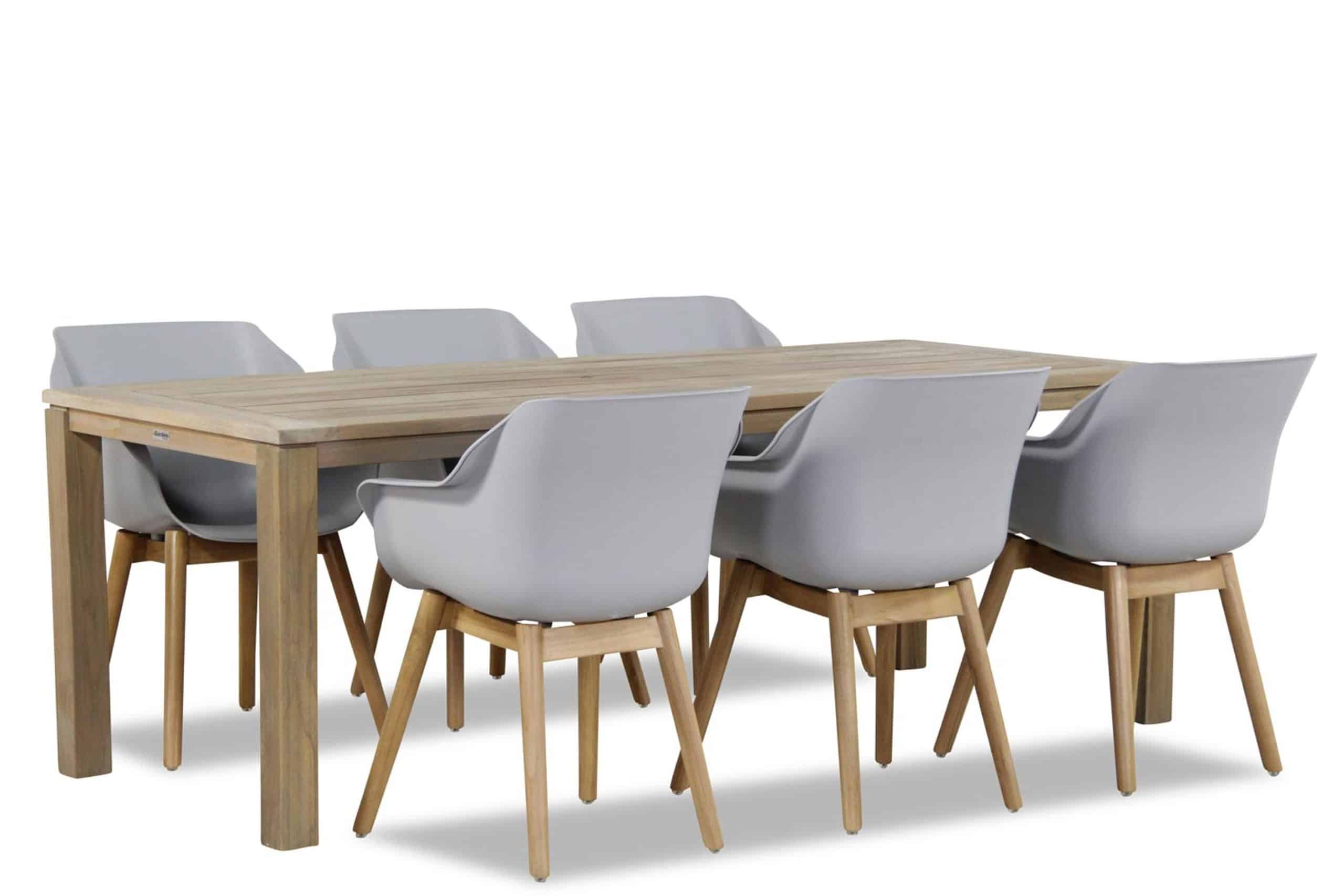 hartman sophie teak/bristol 220 cm dining tuinset 7 delig