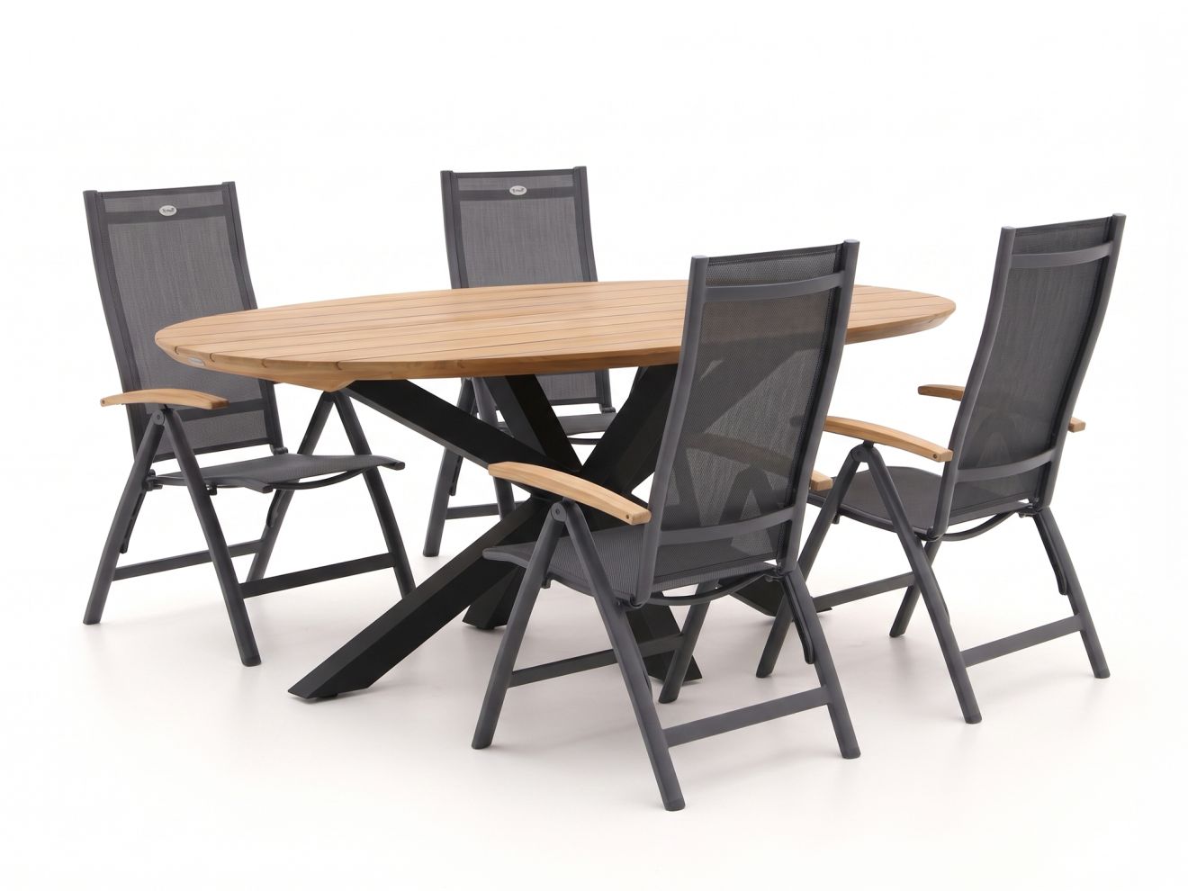 hartman troy/stephanie 200cm dining tuinset 5 delig verstelbaar laagste prijsgarantie!