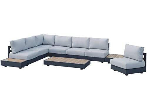 Hoek Loungeset Fosega | 6-delig | Matt Black / Stone