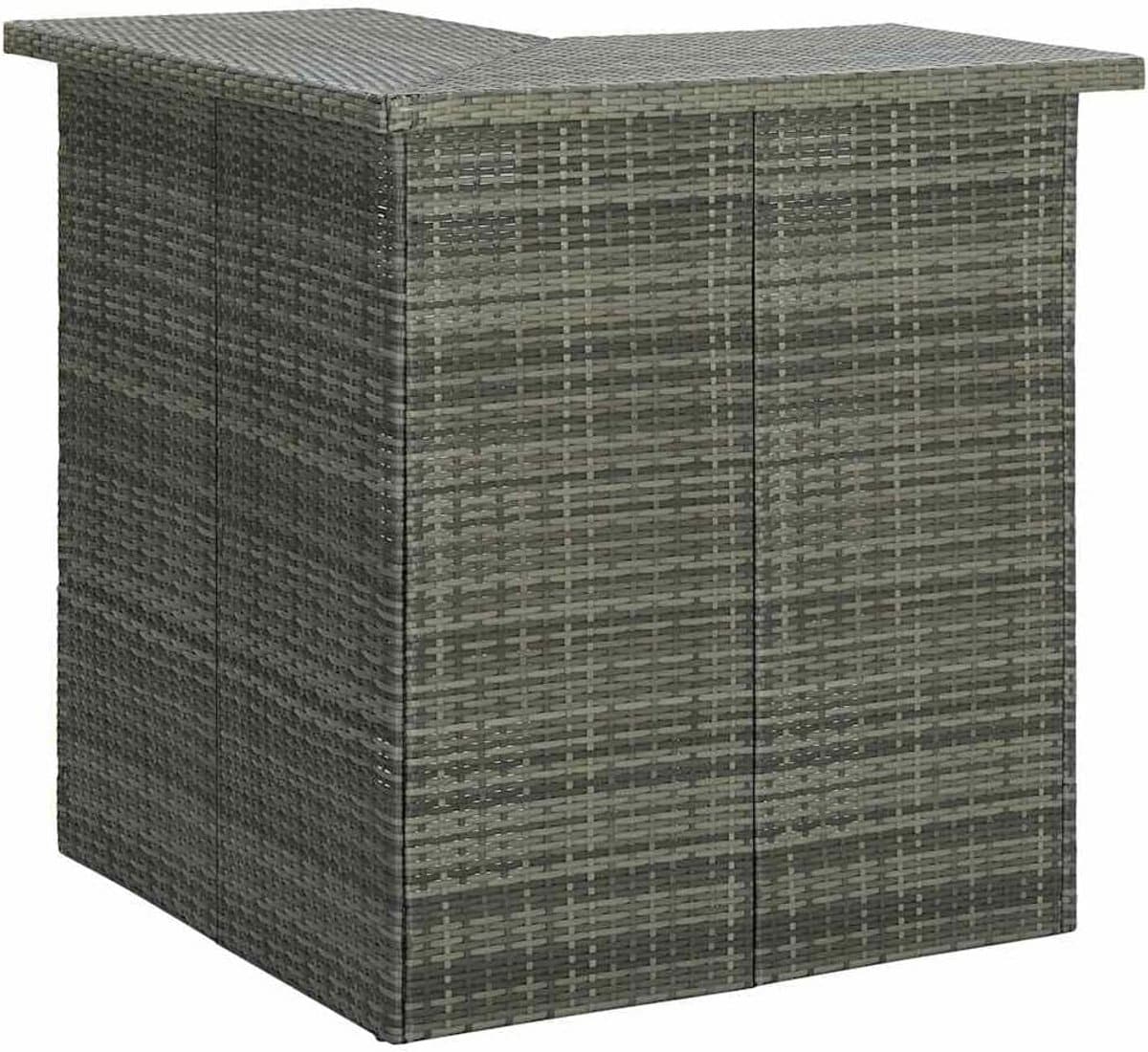 hoogwaardige bartafel hoektafel 100×50 cm poly rattan in grijs voor