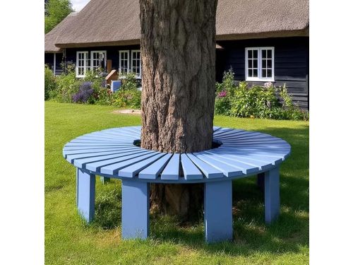 Houten Boombank - Ronde Zitbank - Tuin Ontspanning - Gratis