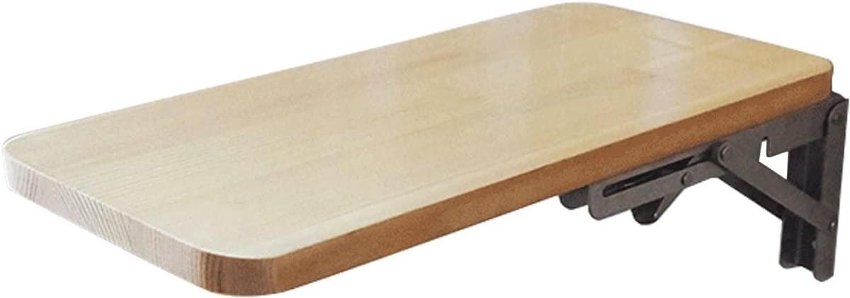 houten klaptafel wandbureau ruimtebesparing sterke stalen beugels