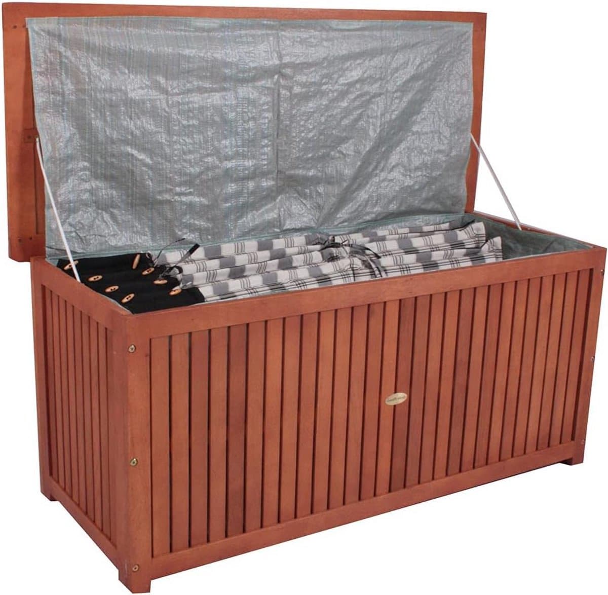 houten kussenbox voor tuinkussens acacia hout 133 cm breed opslagruimte