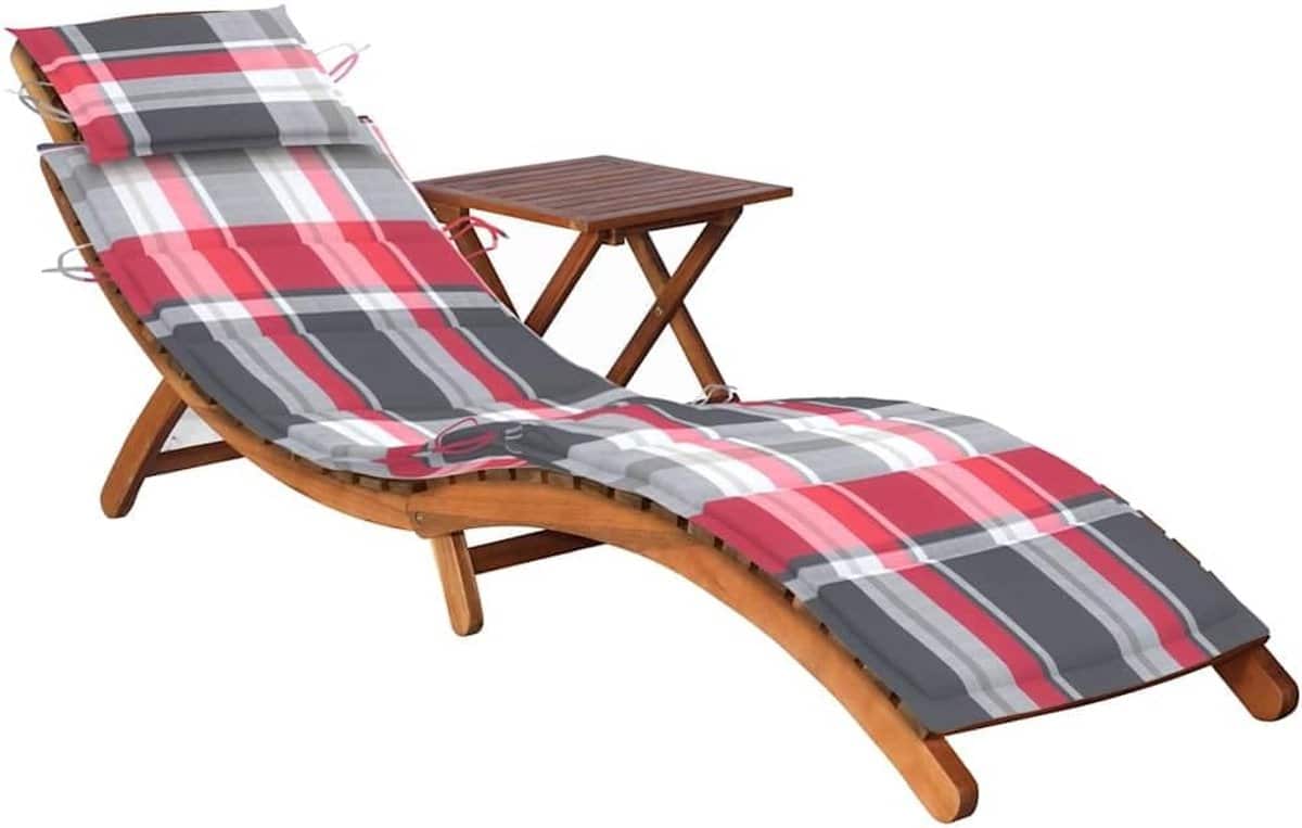 houten ligbed relaxstoel lounger buiten ontspannen inklapbaar