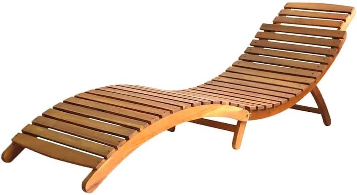 houten ligbed relaxstoel tuin buiten ontspannen inklapbaar