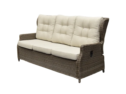 Ibiza 3-zitsbank verstelbaar bruin wicker | naturel mixed weave kussens