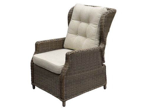 Ibiza lounge tuinstoel verstelbaar bruin wicker | naturel mixed weave kussens