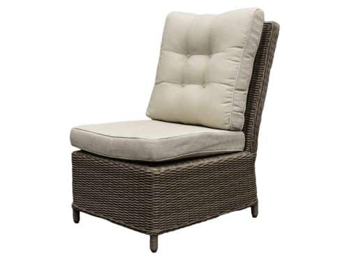 Ibiza middenelement bruin wicker | naturel mixed weave kussens