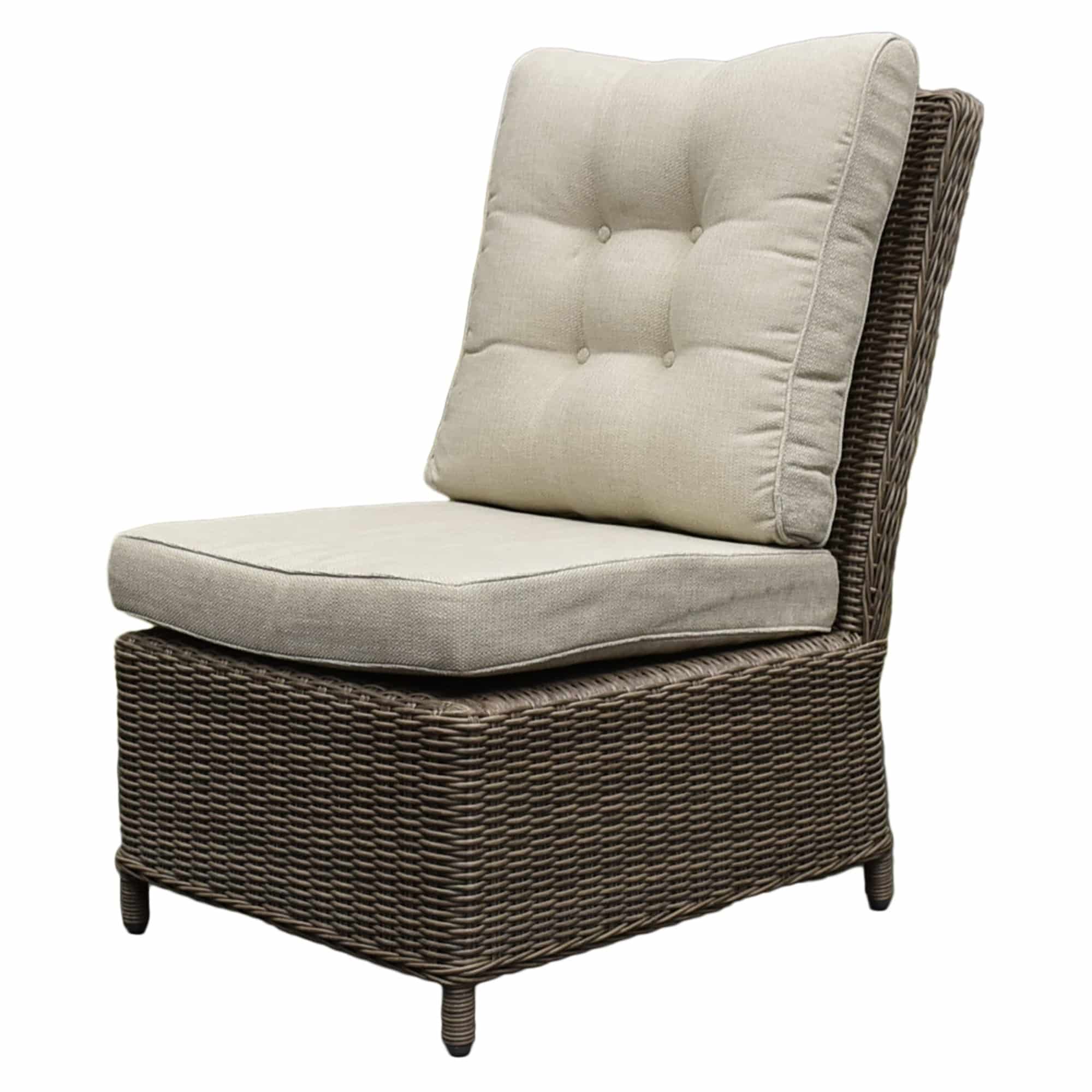 ibiza middenelement bruin wicker | naturel mixed weave kussens