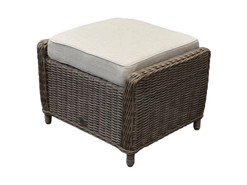 Ibiza voetenbank 64x52xH43 cm bruin wicker | naturel mixed weave kussen