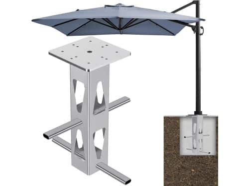 In-ground parasolvoet voor buiten, universele grondanker voor parasols