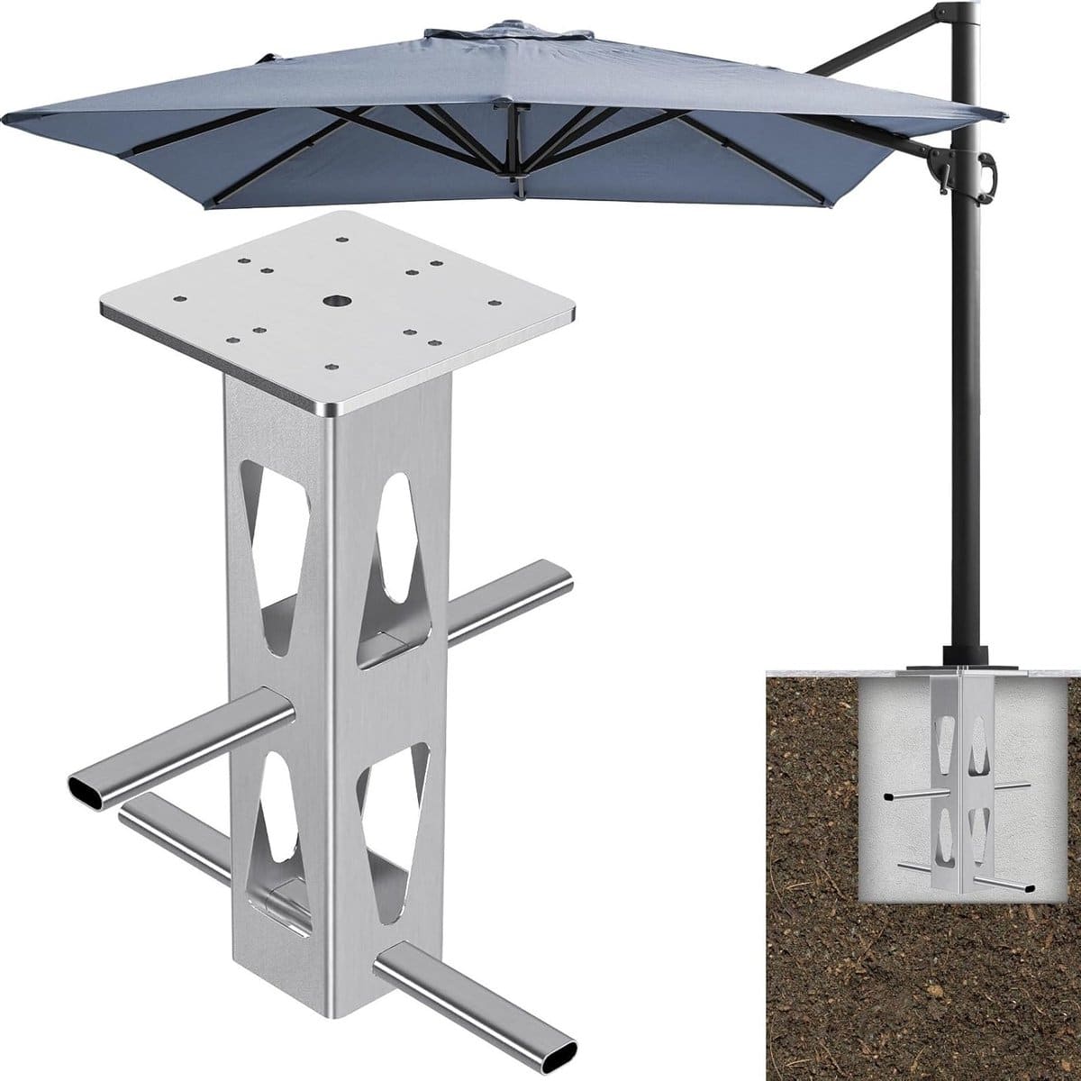 in ground parasolvoet voor buiten, universele grondanker voor parasols