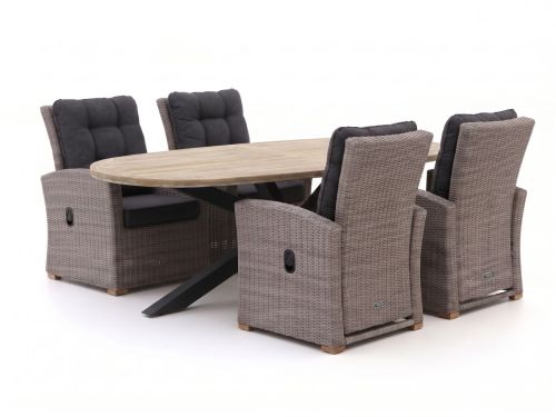 Intenso Mazzano/ROUGH-Y Ellips 200cm dining tuinset 5-delig verstelbaar - Laagste prijsgarantie!