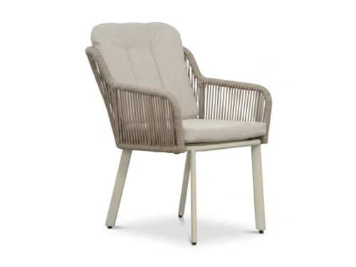 Italo dining tuinstoel | touw + aluminium | Almond Beige