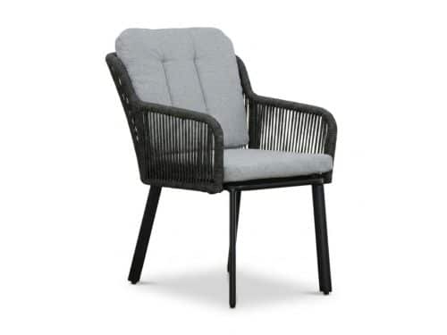 Italo dining tuinstoel | touw + aluminium | Stone Grey