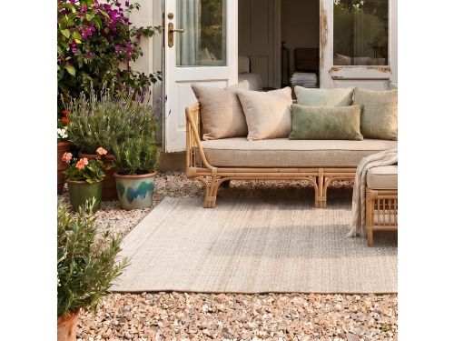Jute buitenkleed - Nusa Lines Beige - 230x330 cm