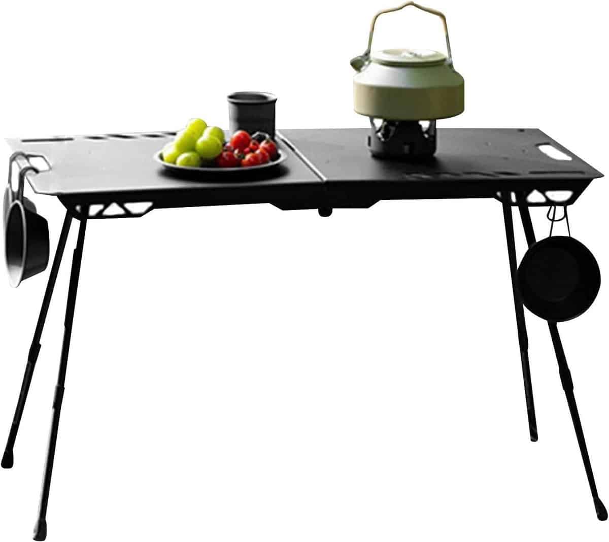 kampeertafel klaptafel buitenkeuken tafel picknicken en koken