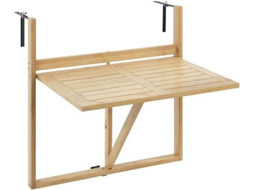 Klaptafel Bamboe - Balkontafel - Buiten Zitten - Verstelbare Beugels