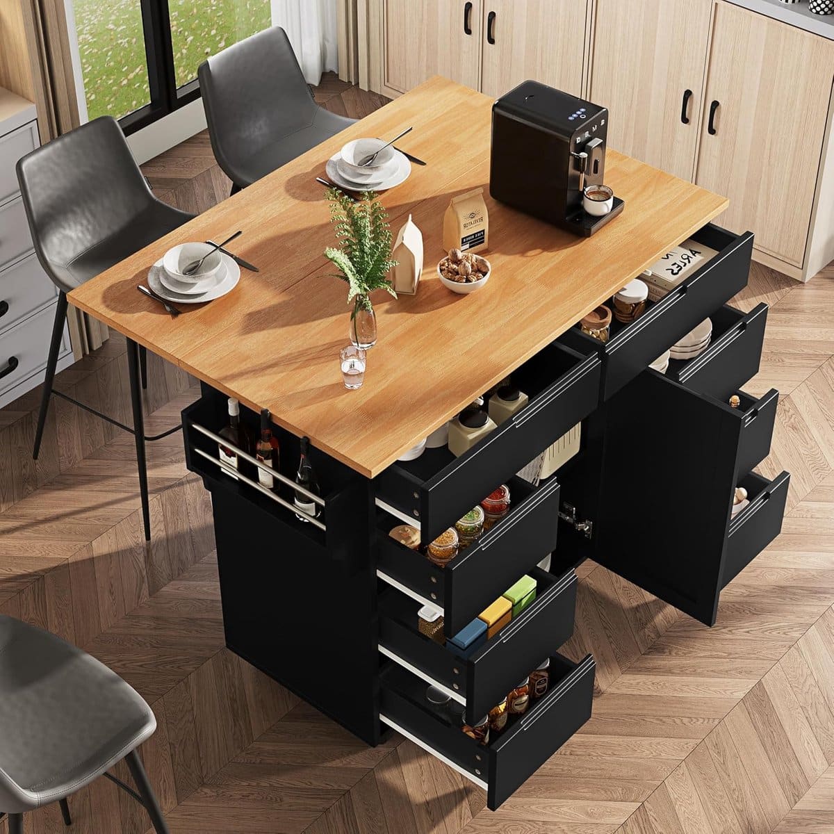 klaptafel keukeneiland mobiele opberger keuken organiseren met