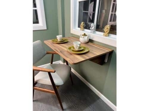 Klaptafel met Plank - Wandmontage Tafel - Ruimtebesparend Werken