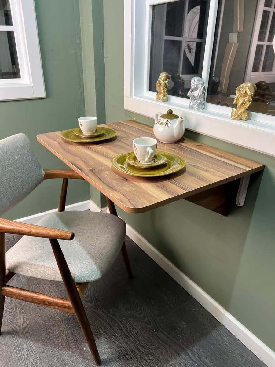 klaptafel met plank wandmontage tafel ruimtebesparend werken