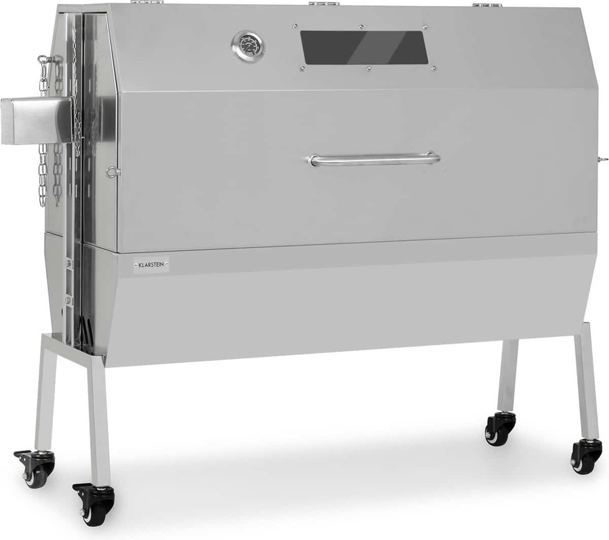 klarstein houtskoolgrill 2 in 1 draaispitgrill met motor, grill met draaiend spit