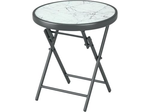 Kleine bijzettafel - Ronde tafel - Balkon inrichten - Marmorlook