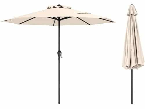 KOMFOTTEU Parasol 250cm - tuinparasol - met zwengel - stokparasol