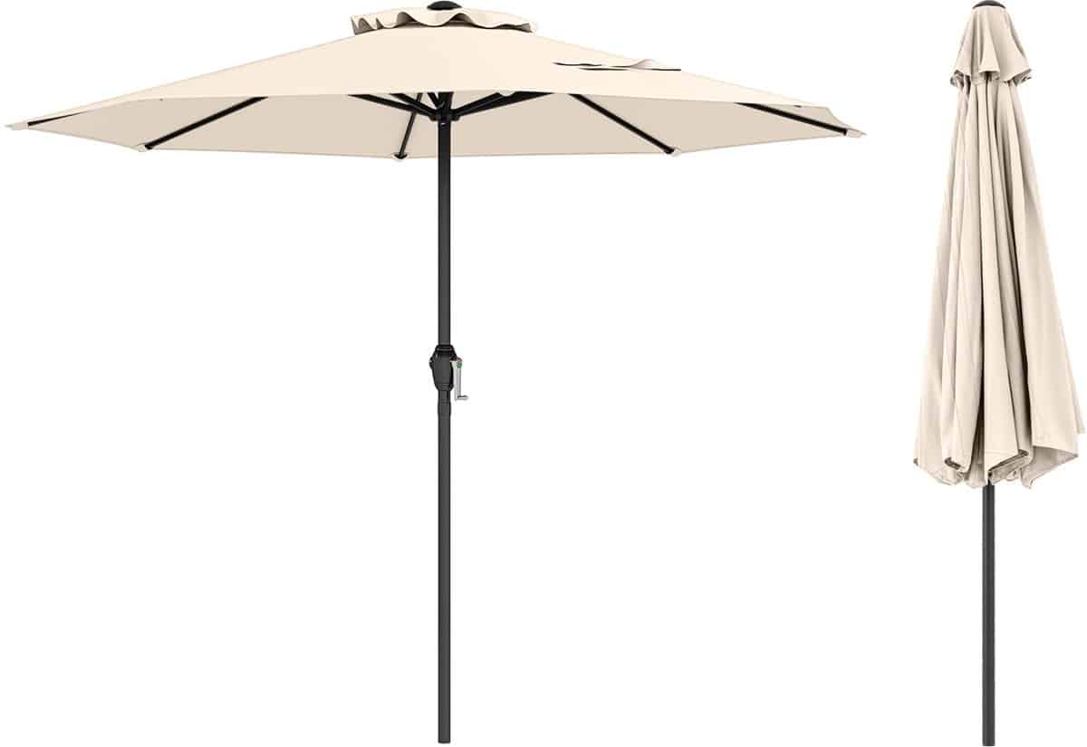 komfotteu parasol 250cm tuinparasol met zwengel stokparasol
