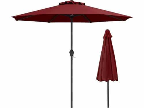 KOMFOTTEU Parasol 250cm - tuinparasol - met zwengel - stokparasol