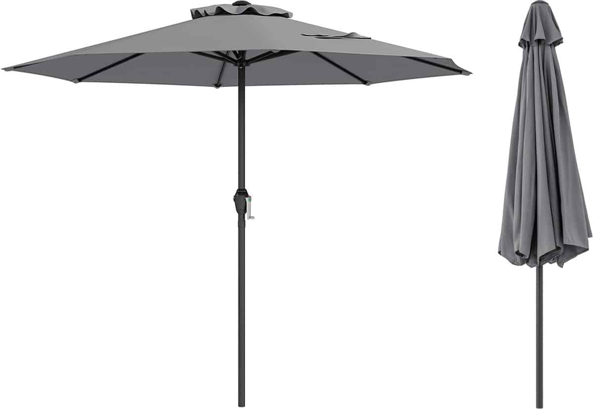 komfotteu parasol 250cm tuinparasol met zwengel stokparasol
