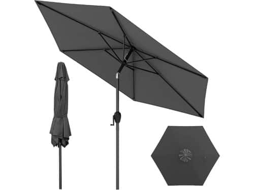 KOMFOTTEU Parasol - ademende overkapping - stokparasol - knikbaar