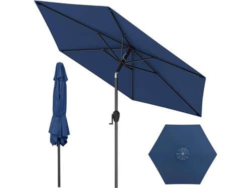 KOMFOTTEU Parasol - ademende overkapping - stokparasol - knikbaar