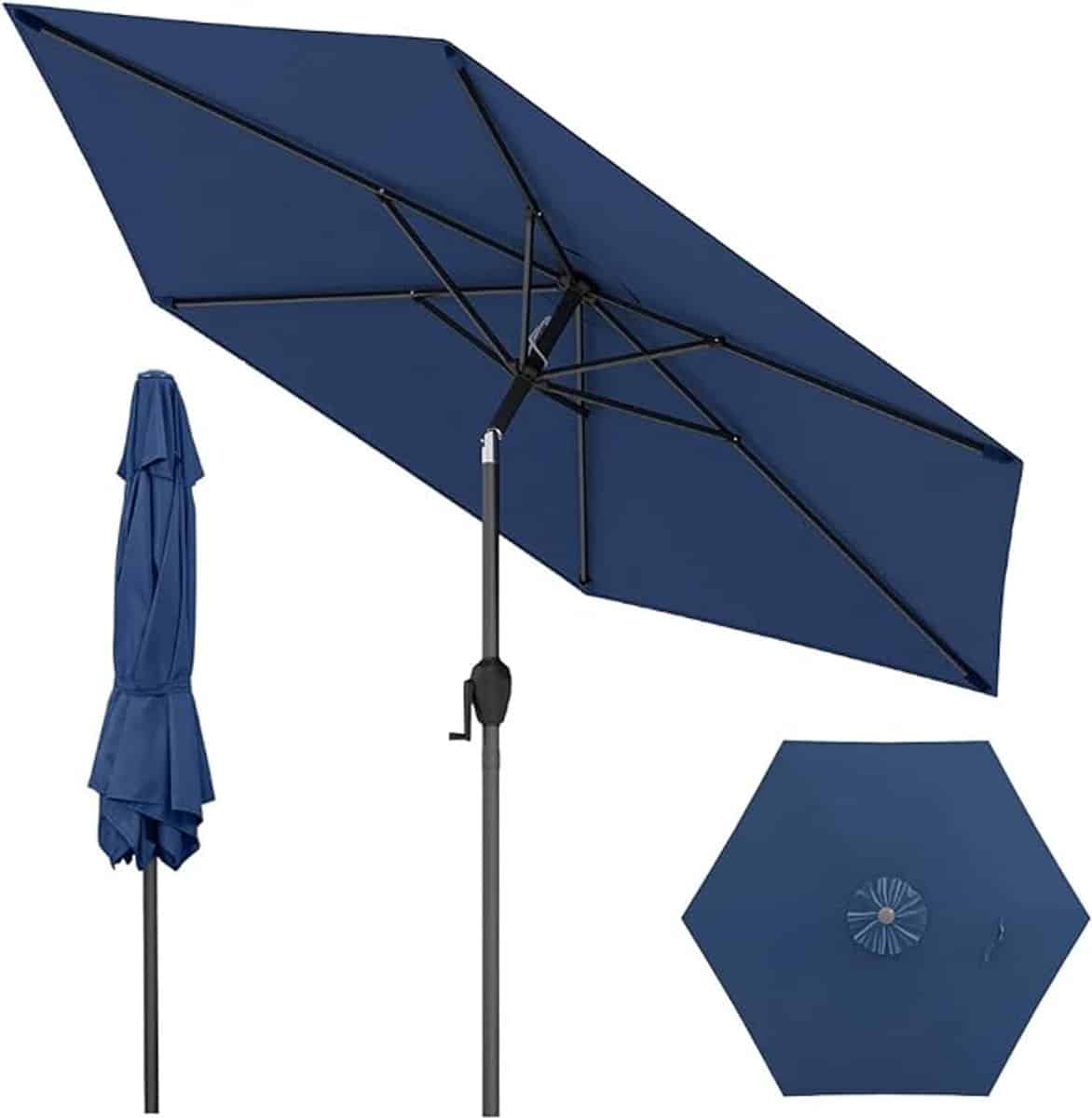 komfotteu parasol ademende overkapping stokparasol knikbaar