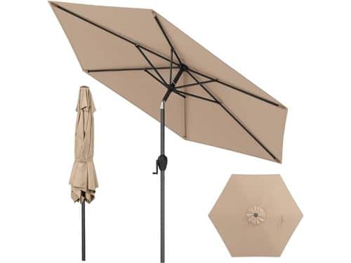 KOMFOTTEU Parasol - ademende overkapping - stokparasol - knikbaar