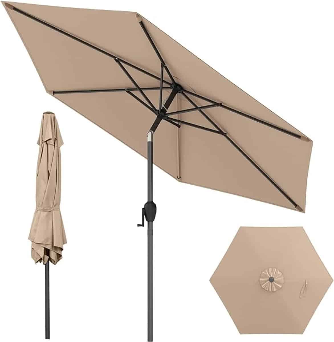 komfotteu parasol ademende overkapping stokparasol knikbaar