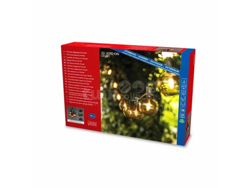 Konstsmide Partylights Globe Smoke Koppelset 10 LED 9,15m