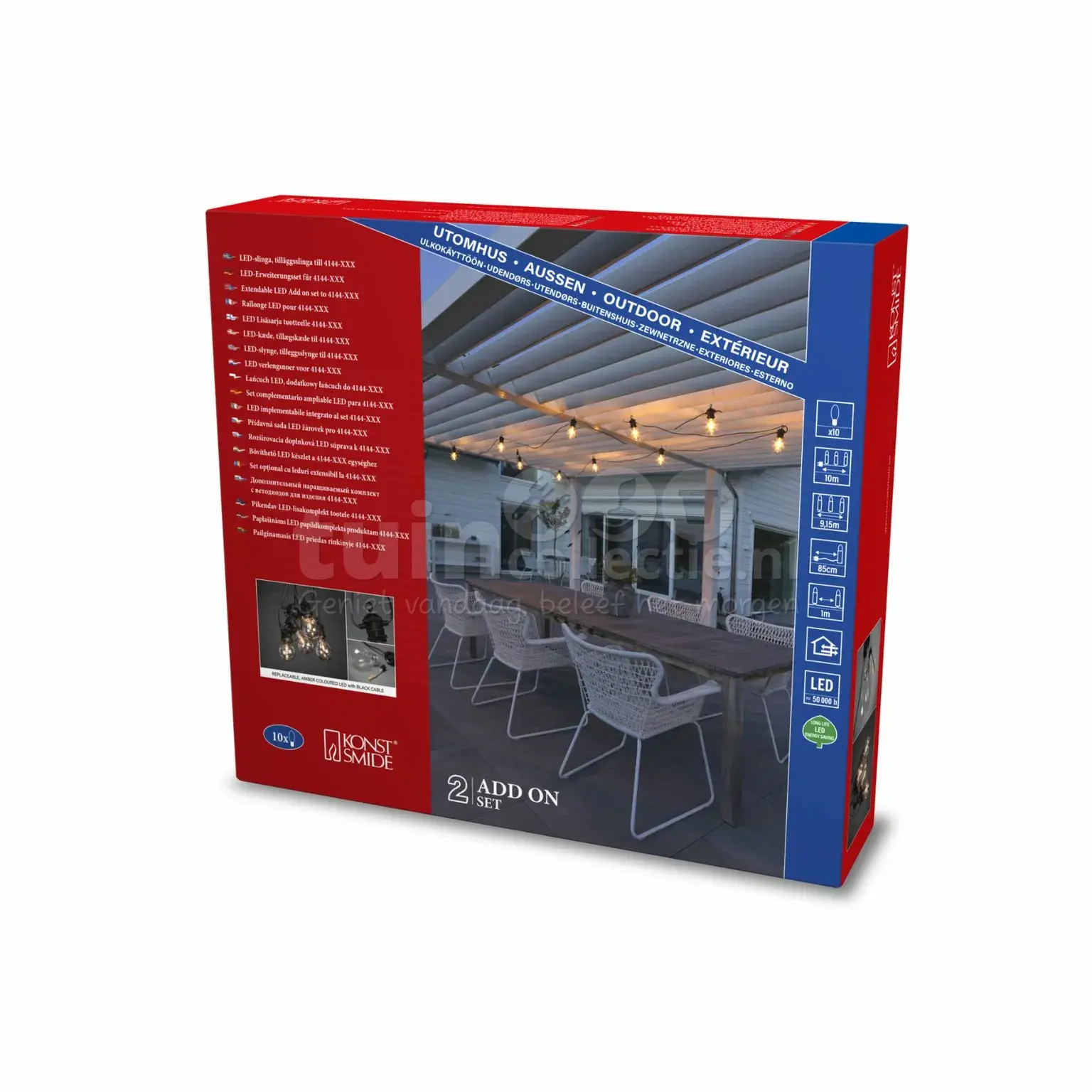 konstsmide partylights koppelset 10 led 9,15m dimbaar eww