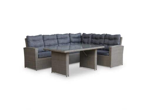 Kopenhagen hoek loungeset 6 personen | wicker | Ash Grey | 3-delig - 246x194cm