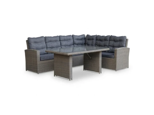 Kopenhagen hoek loungeset 6 personen | wicker | Ash Grey | 3-delig - 246x194cm