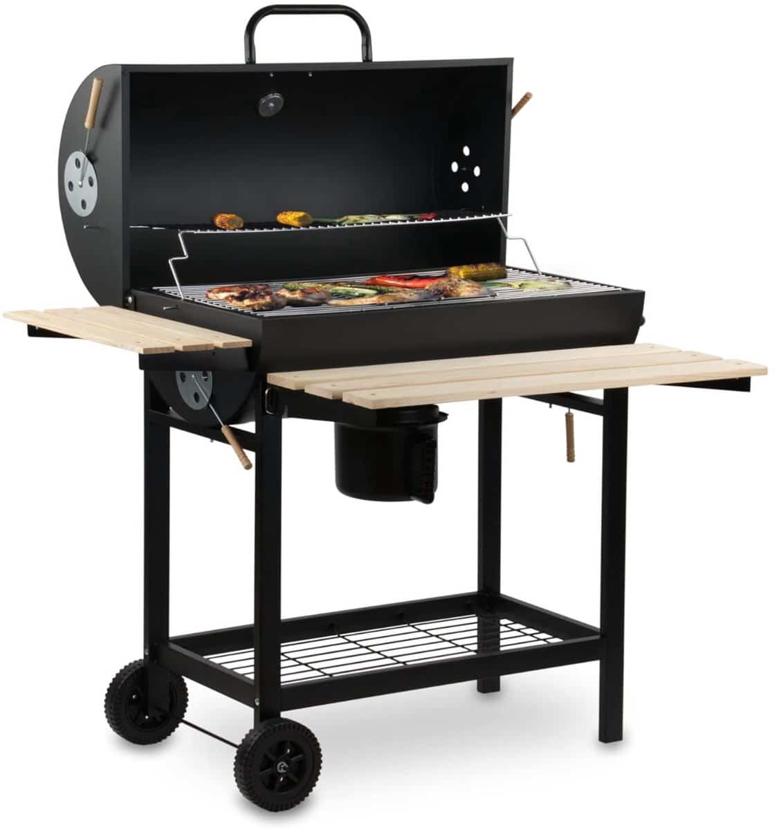 leeuwenchoice® bbq pro serie houtskool bbq wagen 32x76x81cm