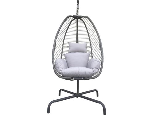Lesli Living - Hangstoel Rope - Grijs - Ø128x208cm