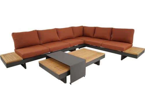 Lesli Living - Loungebank Barbados - Rood - 245x71x70cm