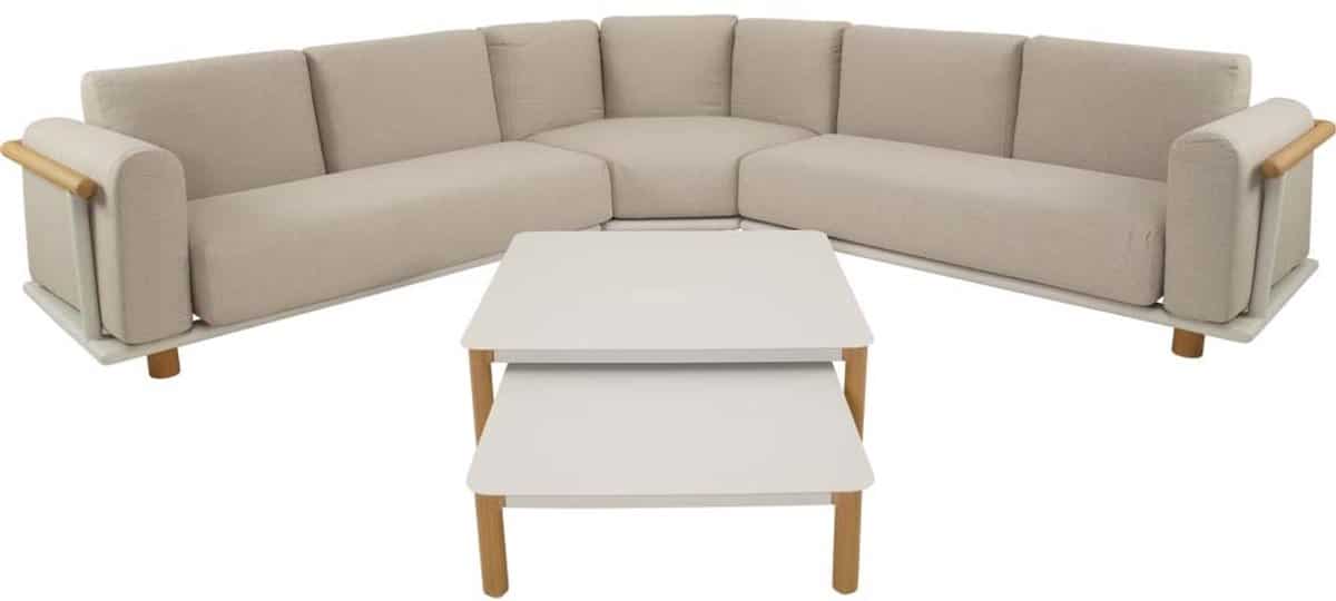 lesli living loungebank mezio beige 86x86x28cm