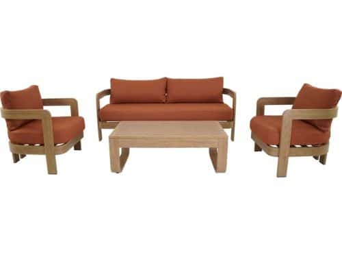 Lesli Living - Loungebank Mylo - Rood - 185x72,5x66cm